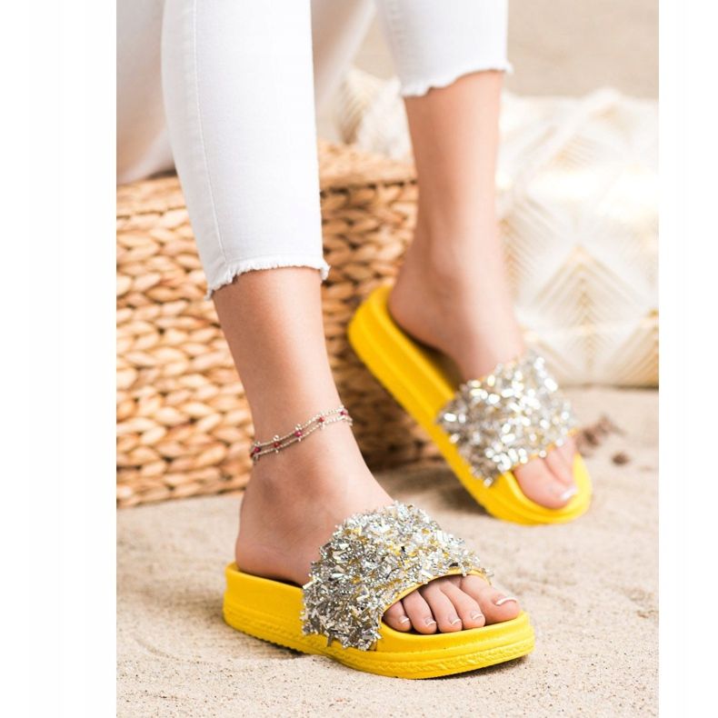 Seastar Ciabatte di cristallo alla moda argento 2