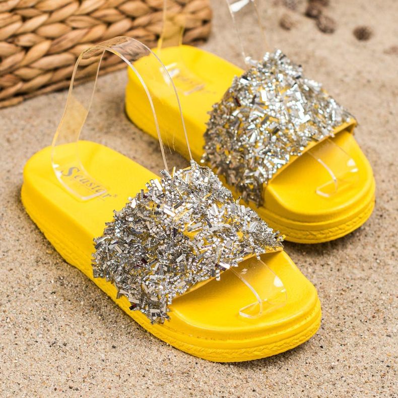 Seastar Ciabatte di cristallo alla moda d'argento 1