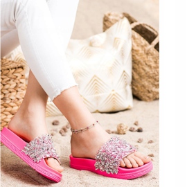 Seastar Pantofole di cristallo alla moda rosa 1