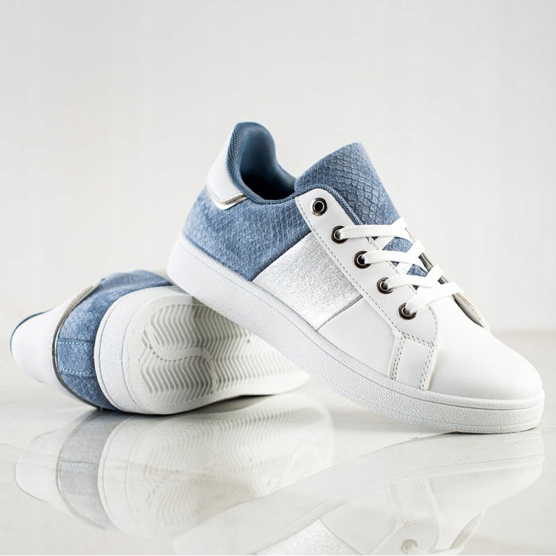 SHELOVET Sneakers allacciate alla moda bianca blu multicolore 1