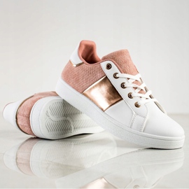 SHELOVET Sneakers allacciate alla moda bianca rosa multicolore 1