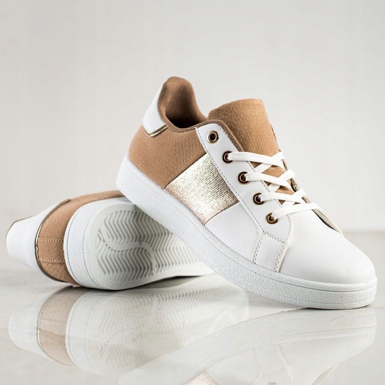 SHELOVET Sneakers allacciate alla moda bianca marrone multicolore 1