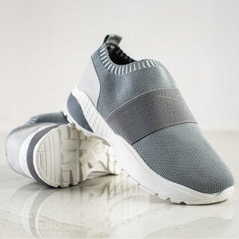 SHELOVET Scarpe sportive slip-on con elastico grigio 1