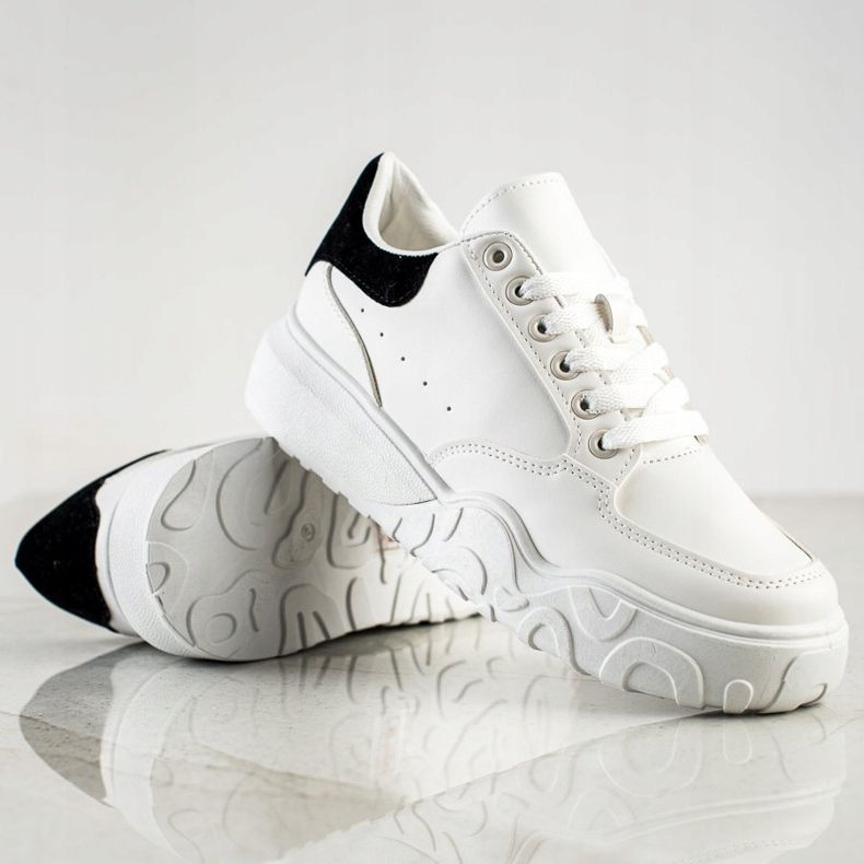 Small Swan Sneakers in ecopelle bianche bianca 1