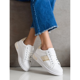 SHELOVET Scarpe da ginnastica casual bianca d'oro 2