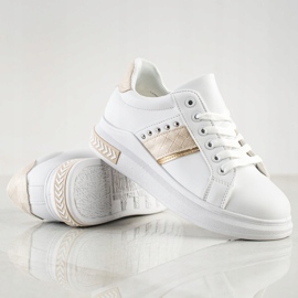 SHELOVET Scarpe da ginnastica casual bianco d'oro 1