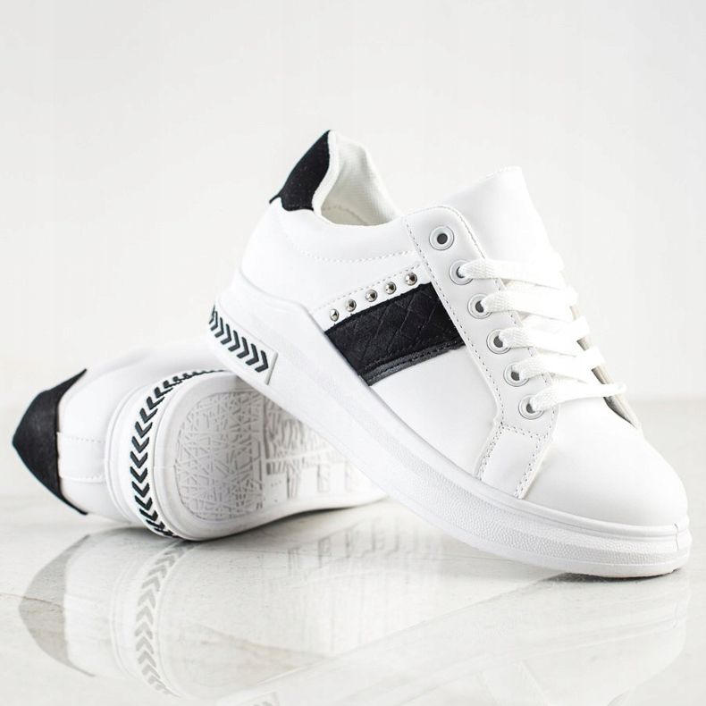 SHELOVET Scarpe da ginnastica casual bianco nero 1