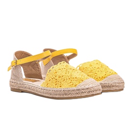Espadrillas gialle con pizzo Baby giallo 1