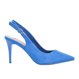 Décolleté in eco camoscio blu su cintura Donna 1