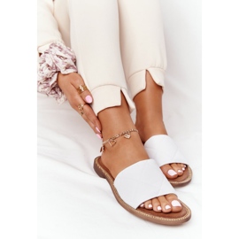 Ciabatte In Pelle Con Trapunta Nicole 2650 Bianco 1