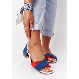 Sandali in Pelle Maciejka 04614-17 Blu Navy-Rosso 2