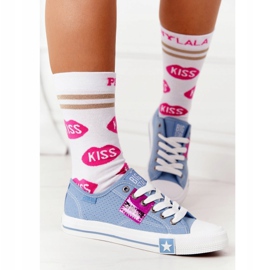Sneakers traforate da donna Big Star FF274037 Blu 2