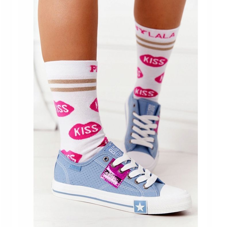 Sneakers traforate da donna Big Star FF274037 Blu 2