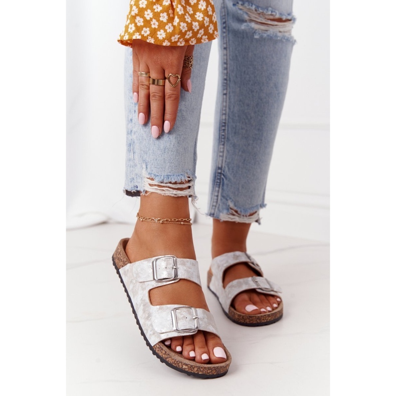 Ciabatte Da Donna Con Fibbie Argento Vivio d'argento 1