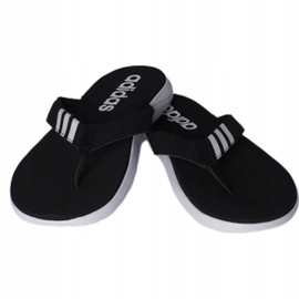 Pantofole Adidas Comfort Flip Flop nere da uomo EG2069 bianco nero 1