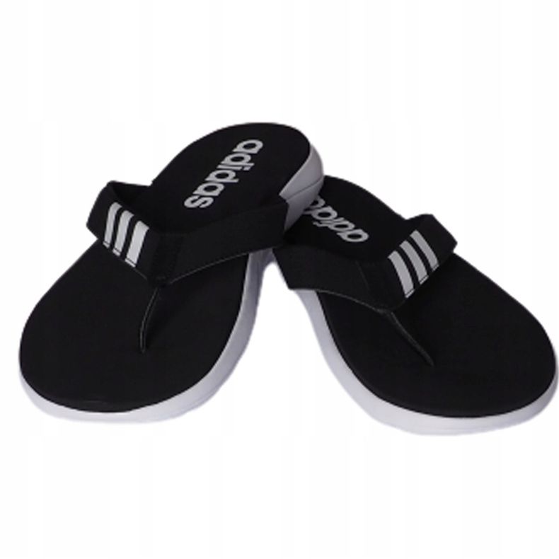 Pantofole Adidas Comfort Flip Flop nere da uomo EG2069 bianca nero 1