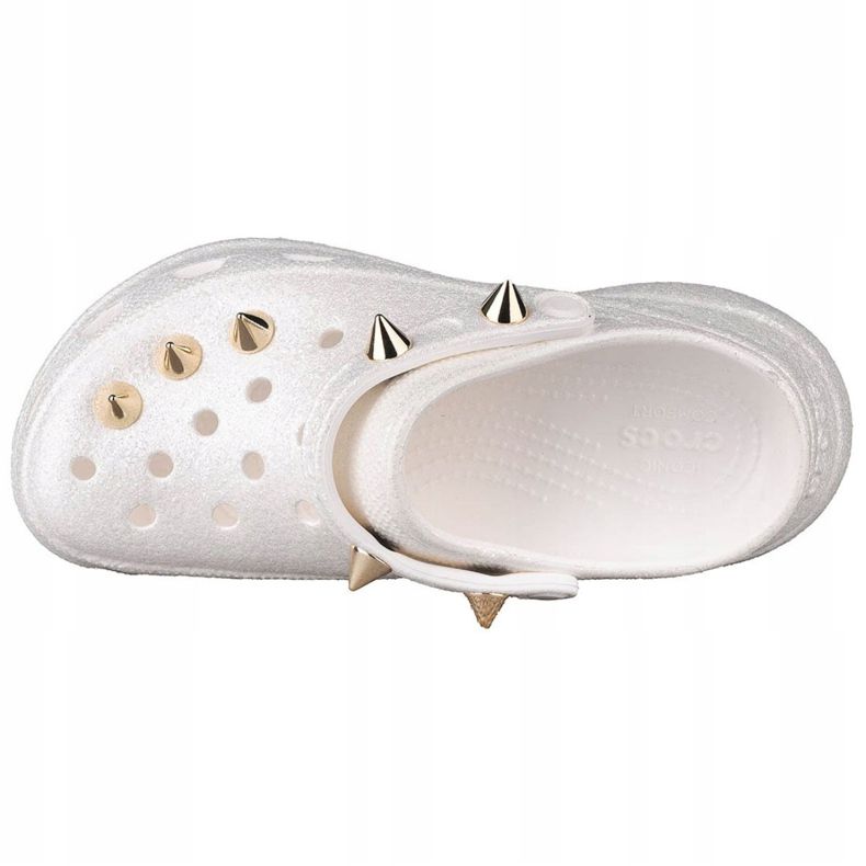 Zoccolo Crocs Classic Bae Glitter Stud W 206783-100 bianca d'oro 2