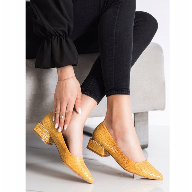 Goodin Décolleté Gialle Stampa Serpente giallo 1