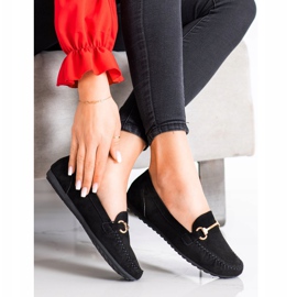 SHELOVET Mocassini in pelle scamosciata nero 1