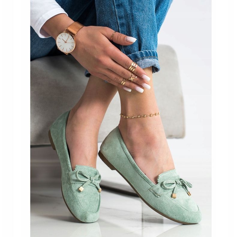 Anesia Paris Mocassini Con Fiocco verde 2
