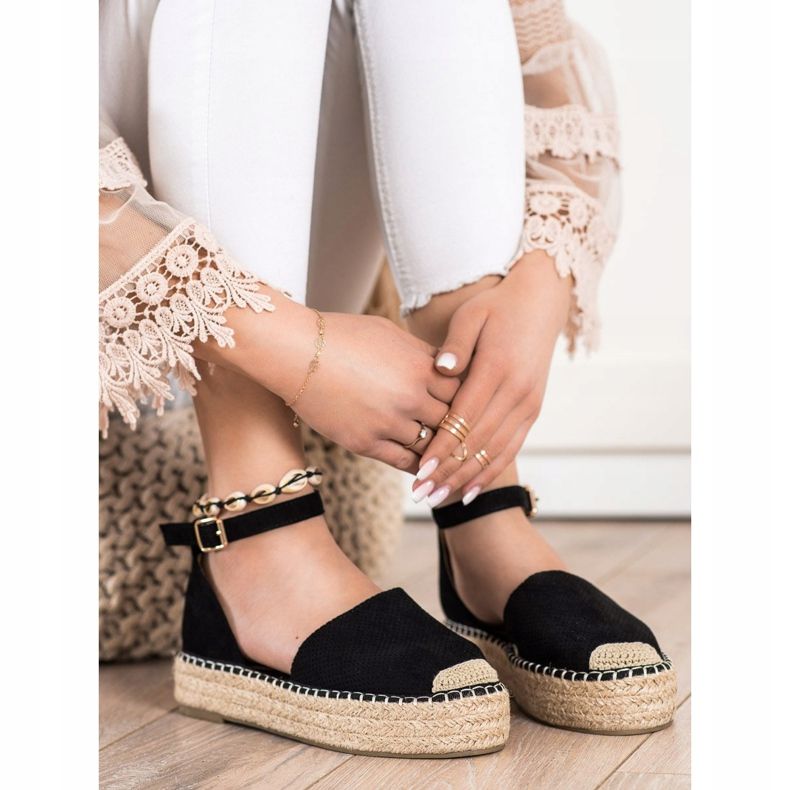 SHELOVET Espadrillas Con Fibbia nero 1