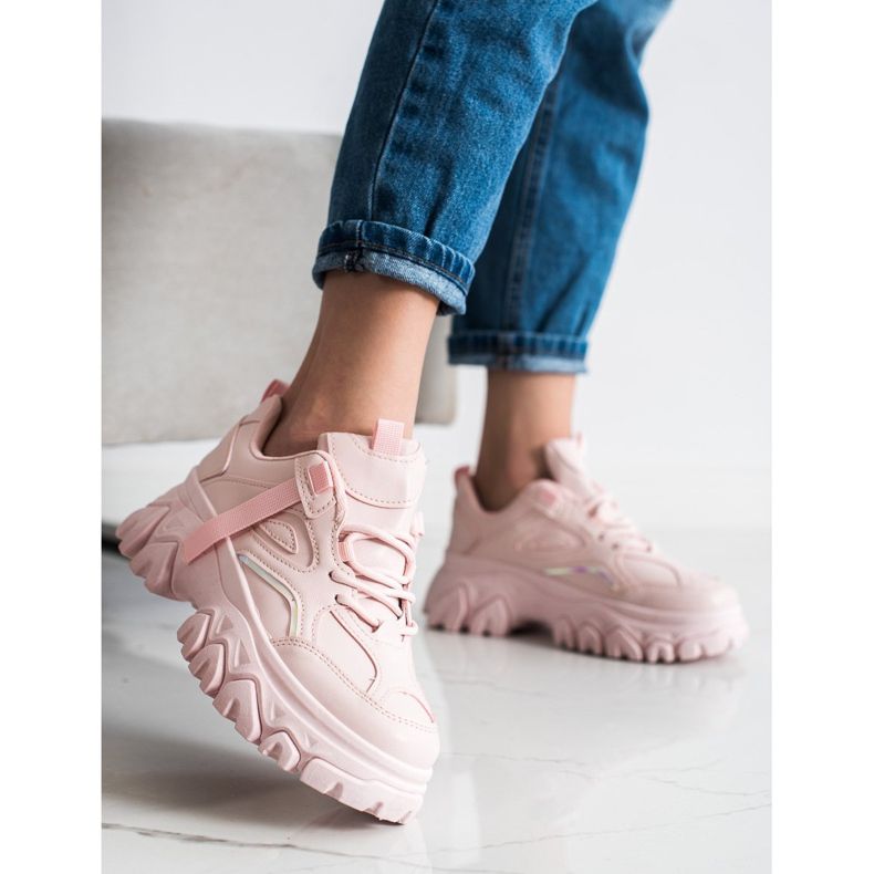 SHELOVET Sneakers cipria alla moda rosa 1