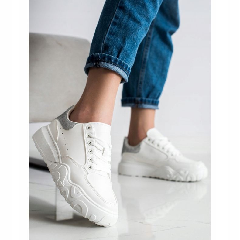 Small Swan Sneakers in ecopelle bianche bianca 1