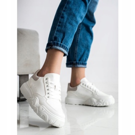 Small Swan Sneakers in ecopelle bianche bianco 1