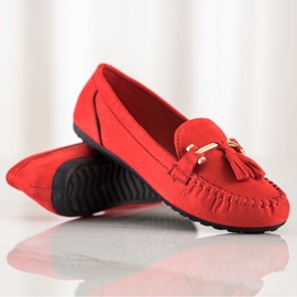 Queentina Mocassini in pelle scamosciata alla moda rosso 1