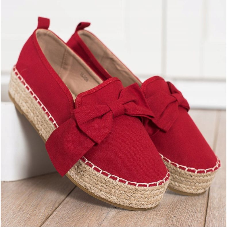SHELOVET Espadrillas rosse con fiocco rosso 2