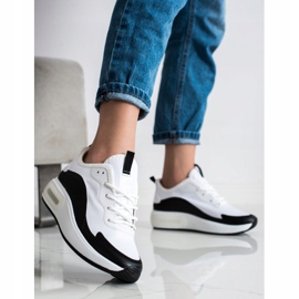 SHELOVET Sneakers sportive sulla piattaforma bianca nero 1