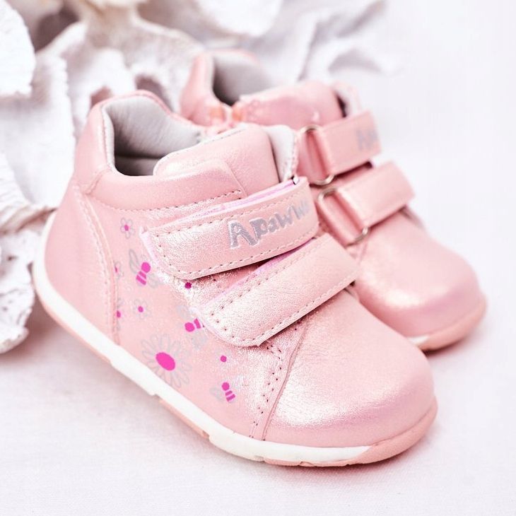 Apawwa Stringate Da Bambina Con Velcro Rosa Milo 1