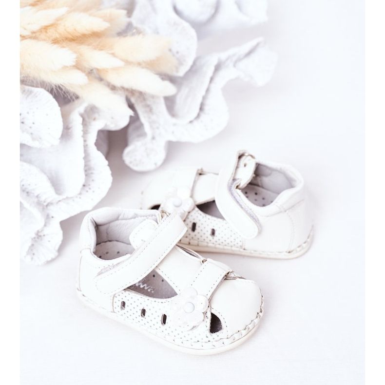 Apawwa Sandali Bambini Con Velcro Fiori Bianchi bianca 1
