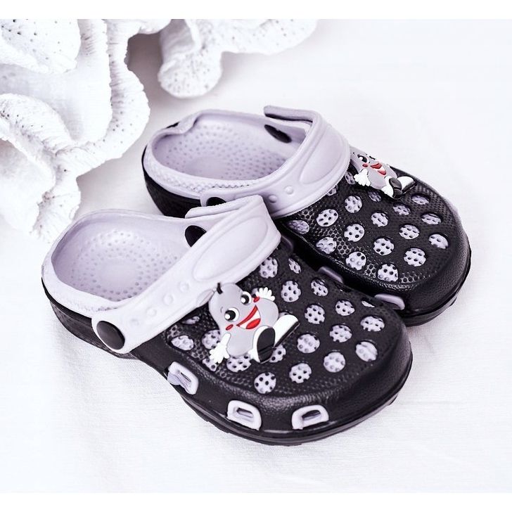 Pantofole in schiuma per bambini Kroks Nero-Grigio Jupiter 1