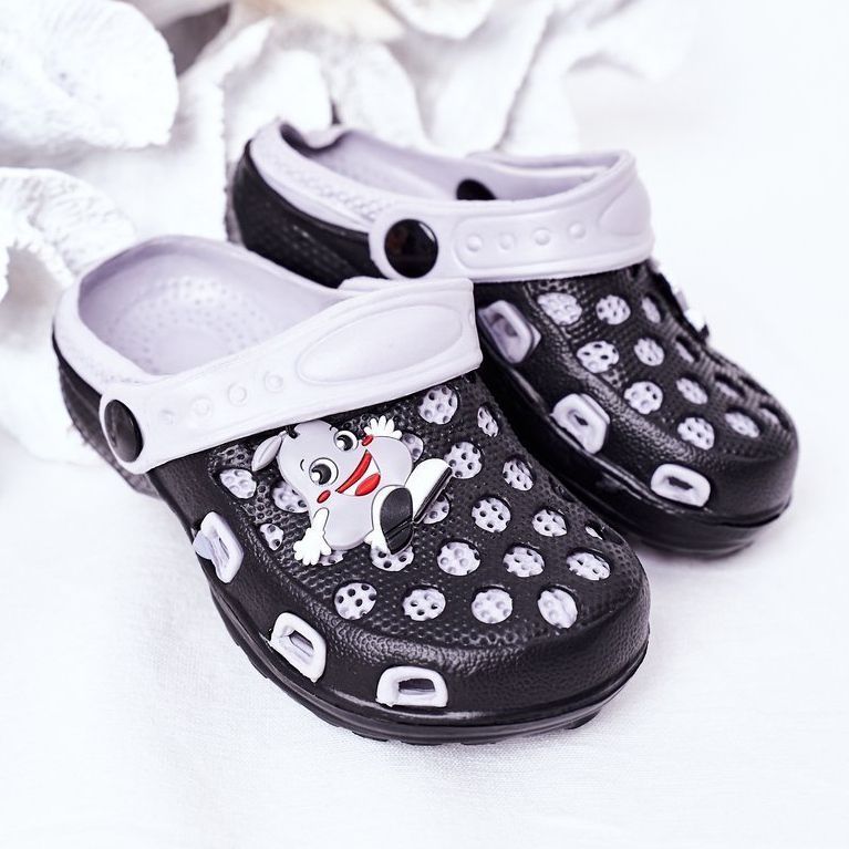 Pantofole in schiuma per bambini Kroks Nero-Grigio Jupiter 2
