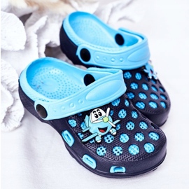 Pantofole in schiuma per bambini Crocs Navy Blue Jupiter blu navy 1