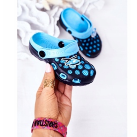 Pantofole in schiuma per bambini Crocs Navy Blue Jupiter blu navy 2