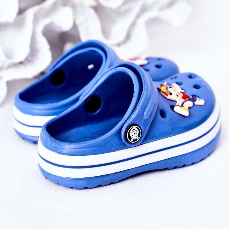 Pantofole in schiuma per bambini Crocs Blue Lazy Day 1