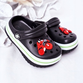 Pantofole in schiuma per bambini Kroks Black Lazy Day nero multicolore 2