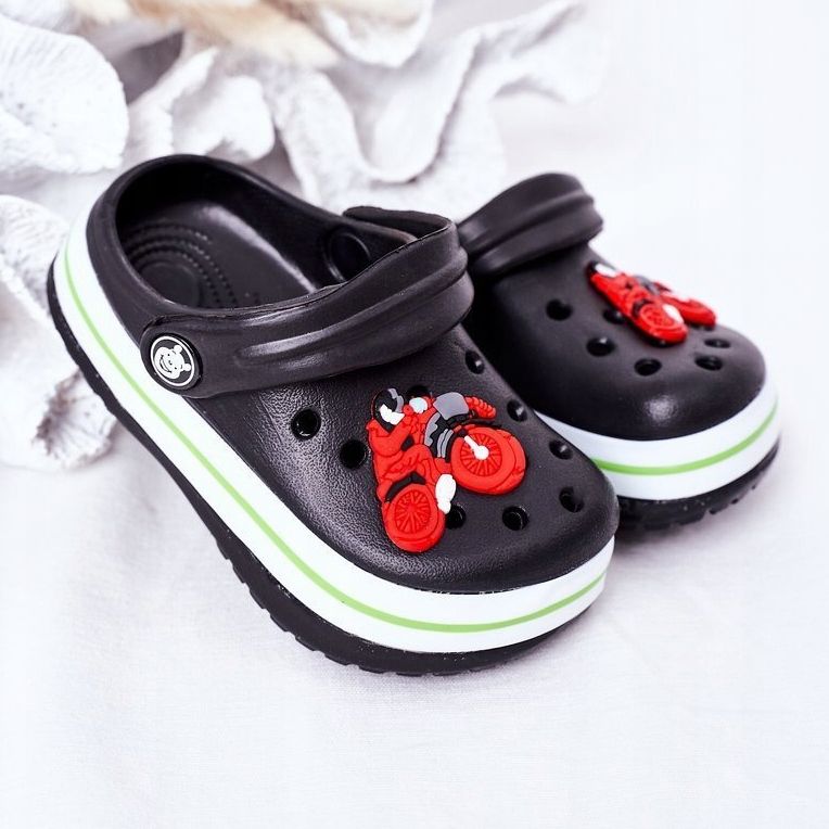 Pantofole in schiuma per bambini Kroks Black Lazy Day nero multicolore 2
