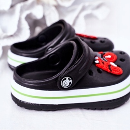 Pantofole in schiuma per bambini Kroks Black Lazy Day nero multicolore 1