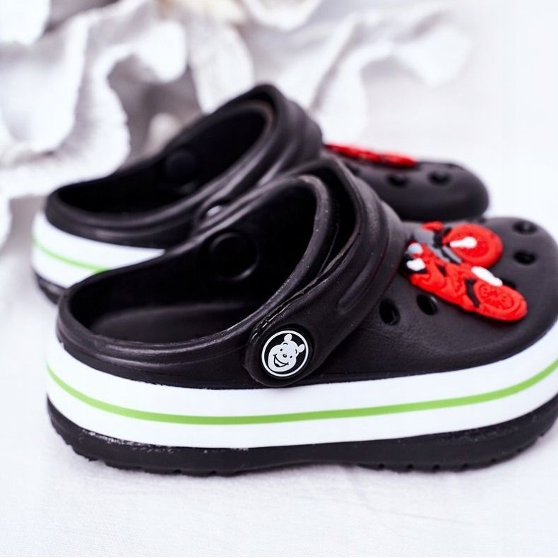 Pantofole in schiuma per bambini Kroks Black Lazy Day nero multicolore 1