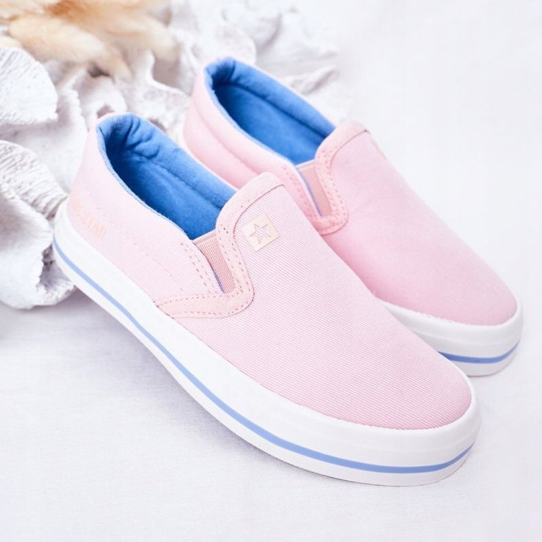 Sneakers da bambino Big Star HH374009 rosa slip-on 2