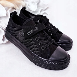 Sneakers da bambino nere con rete Big Star HH374015 nero 1