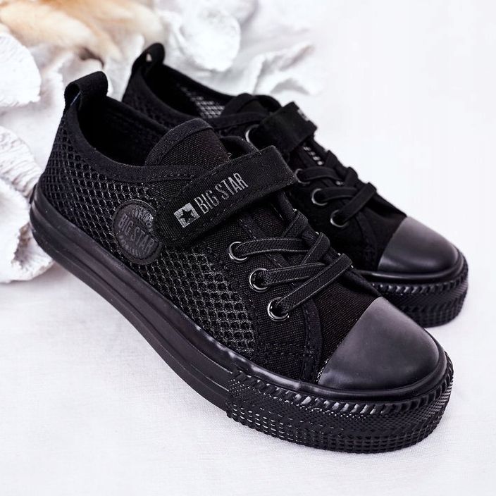 Sneakers da bambino nere con rete Big Star HH374015 nero 1