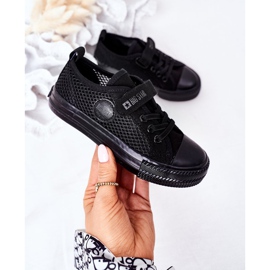 Sneakers da bambino nere con rete Big Star HH374015 nero 2