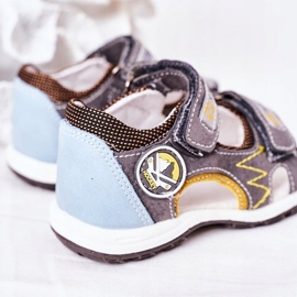 EVE Sandali da calcio grigi per bambini con velcro multicolore 1