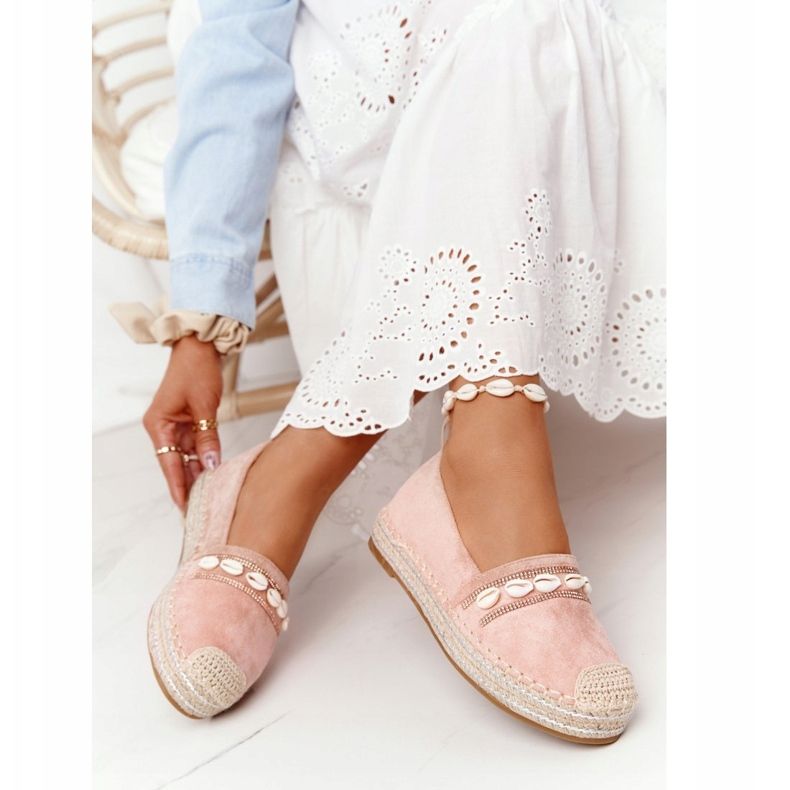 PG1 Espadrillas Sulla Piattaforma Con Conchiglia Rosa 1