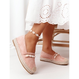 PG1 Espadrillas Sulla Piattaforma Con Conchiglia Rosa 2