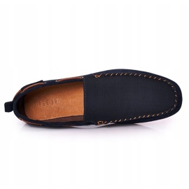 Mocassini casual in pelle scamosciata GOE HH1N4019 Blu navy marrone 1